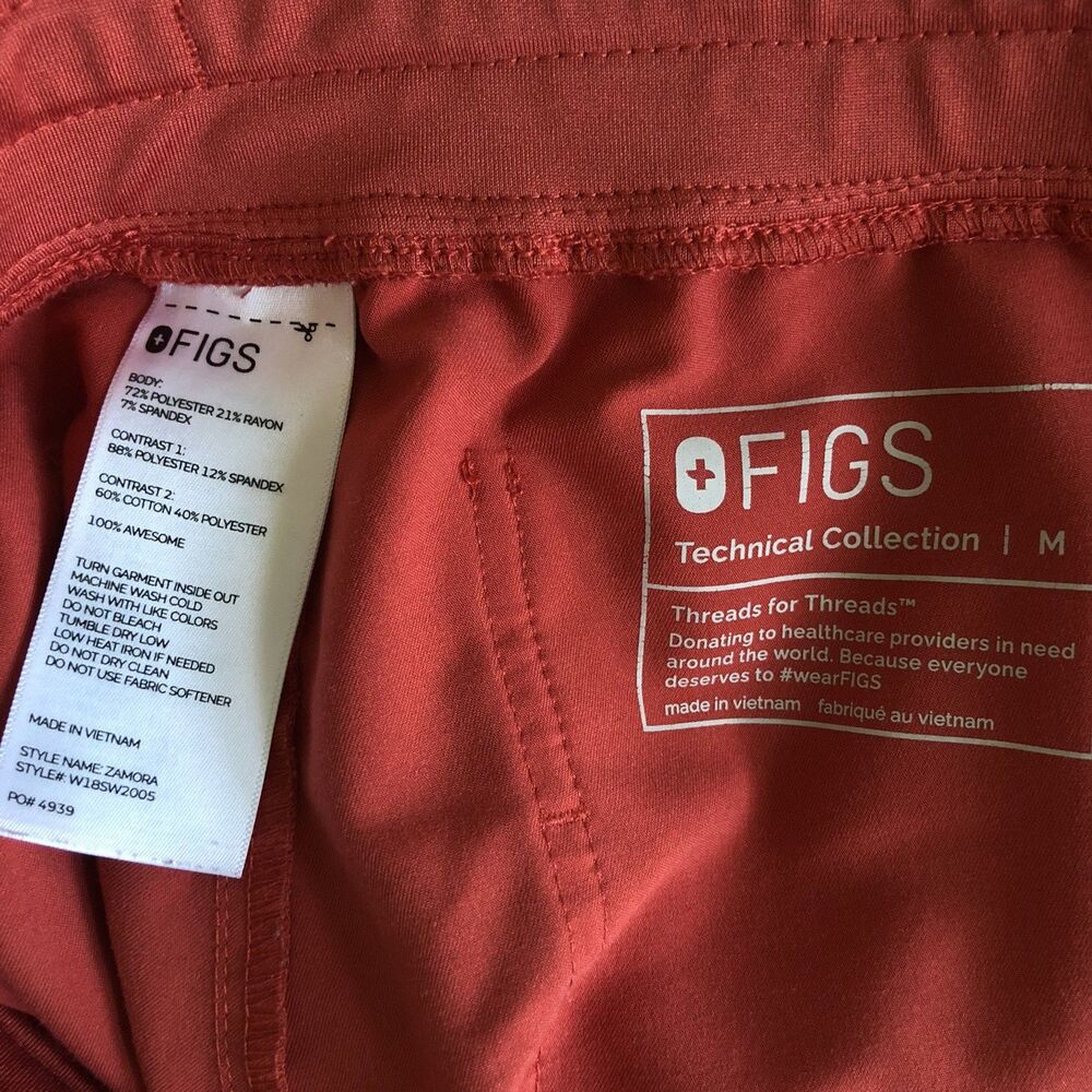 FIGS Scrub Zamora Jogger Pant Womens Medium Clay Orange - Picture 7 of 7